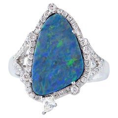 Opal Diamond 18 Karat White Gold Ring