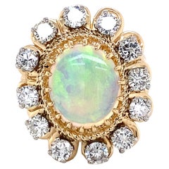 Opal Diamond 18K Two-Tone Gold Ring
