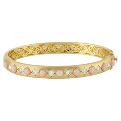 Bracelet en or jaune 18 carats avec opale et diamant