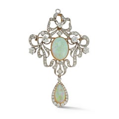 Opal & Diamond Brooch