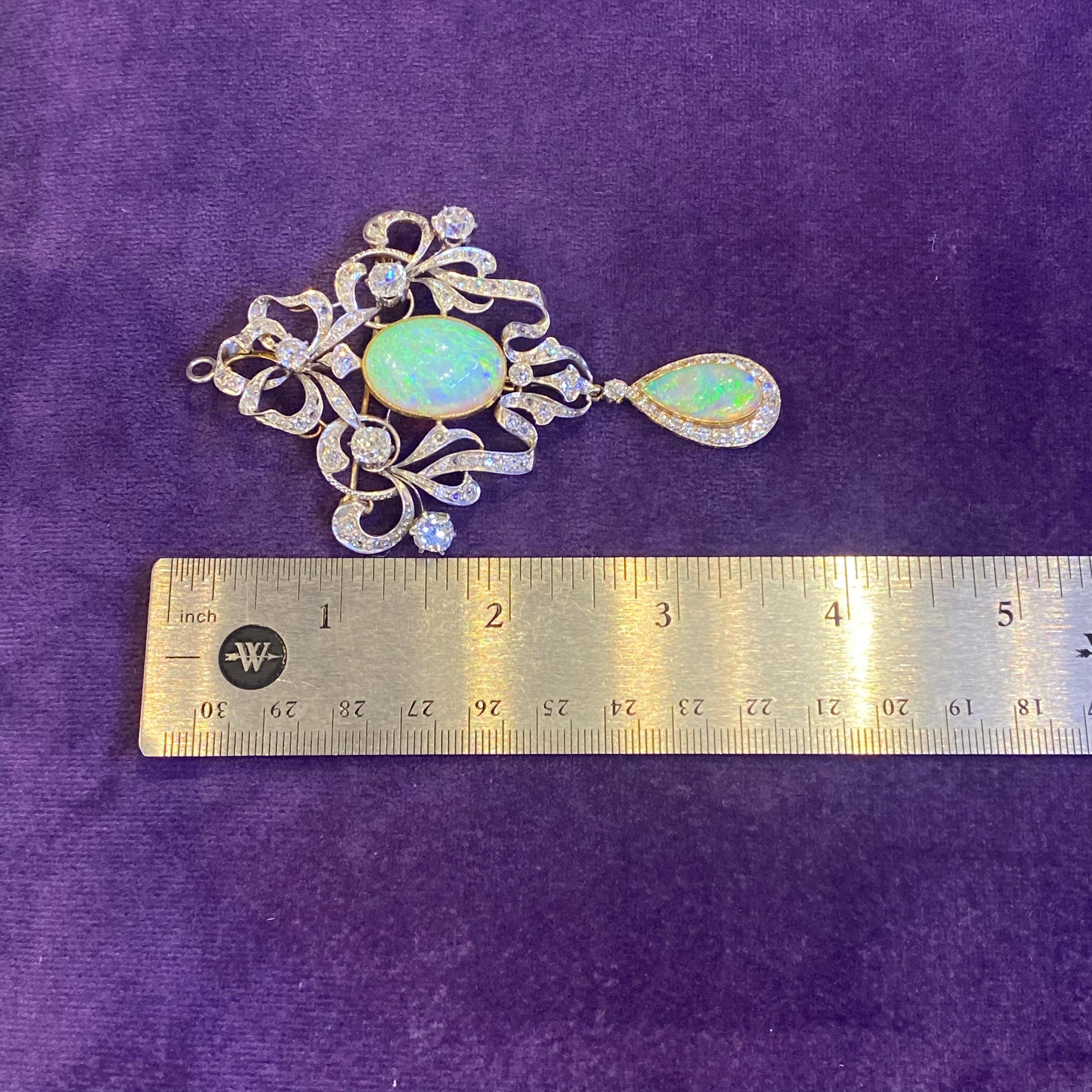 Opal & Diamond Brooch For Sale 1