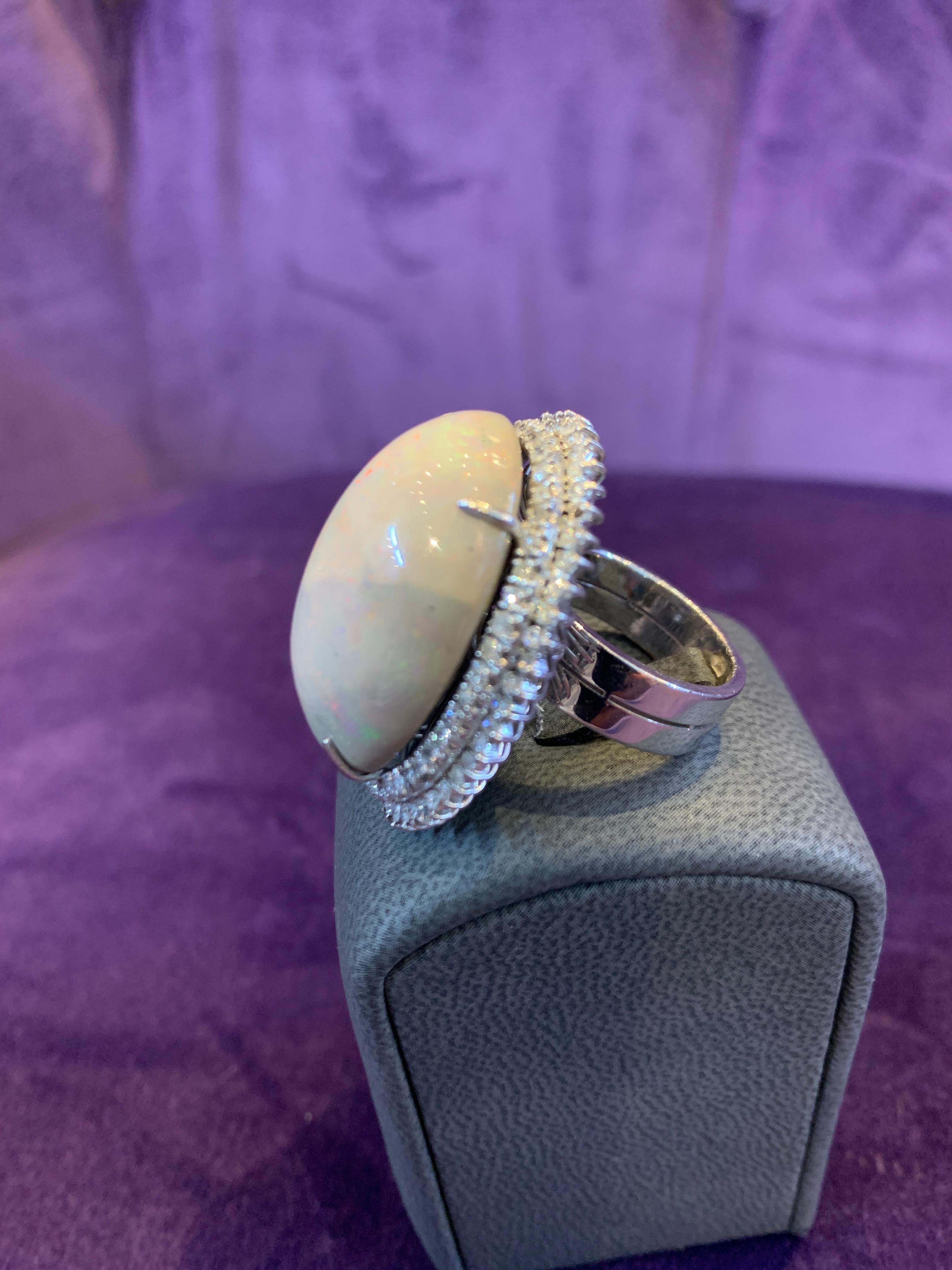 Opal & Diamond Cocktail Ring For Sale 1