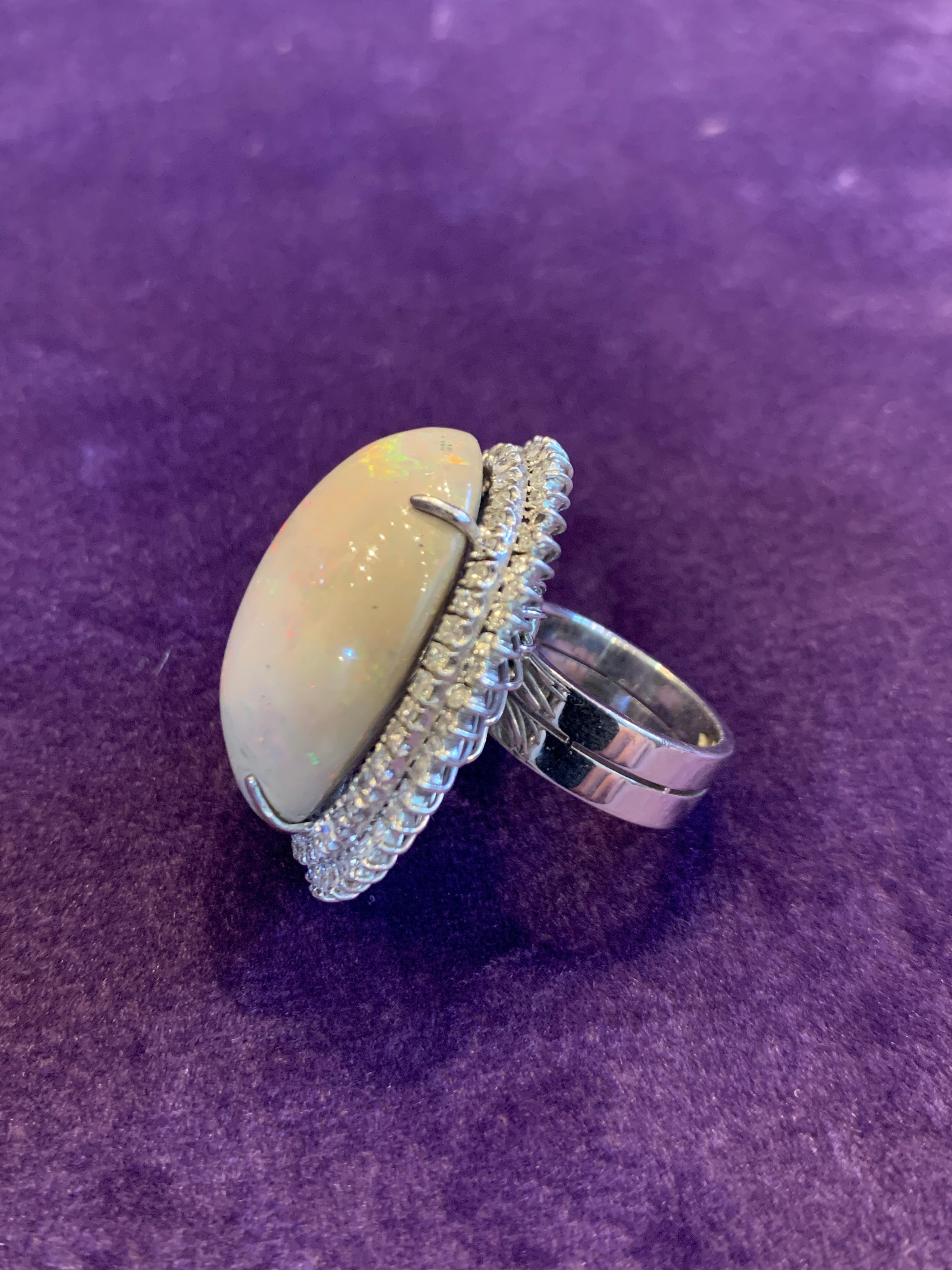 Opal & Diamond Cocktail Ring For Sale 2