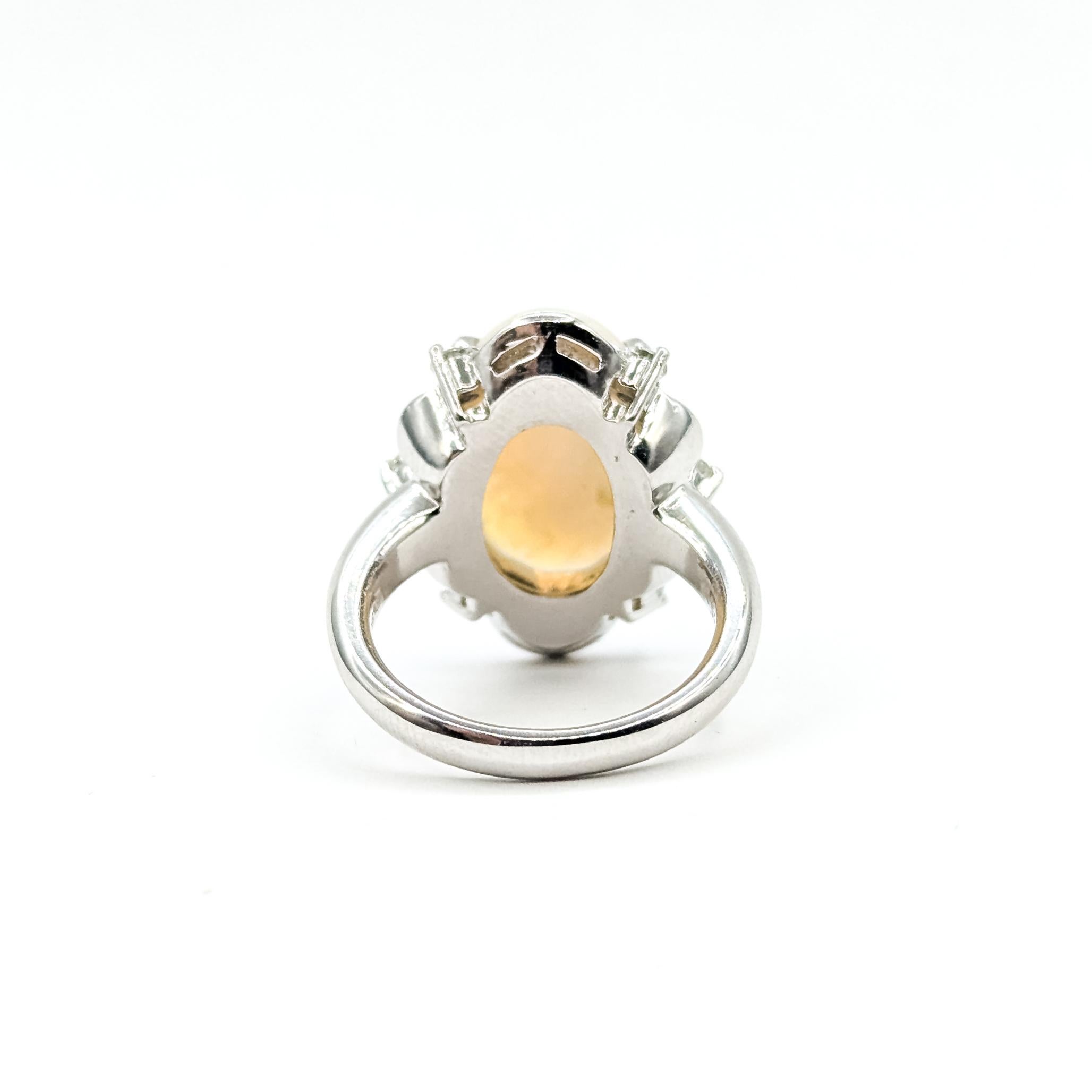 Anillo Cóctel Ópalo y Diamantes en Platino en venta 2