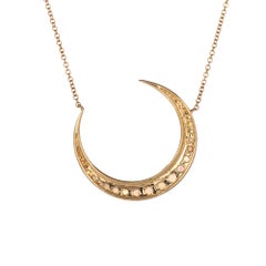 Opal Diamond Crescent Moon Necklace 14 Karat Yellow Gold Celestial Fine Jewelry