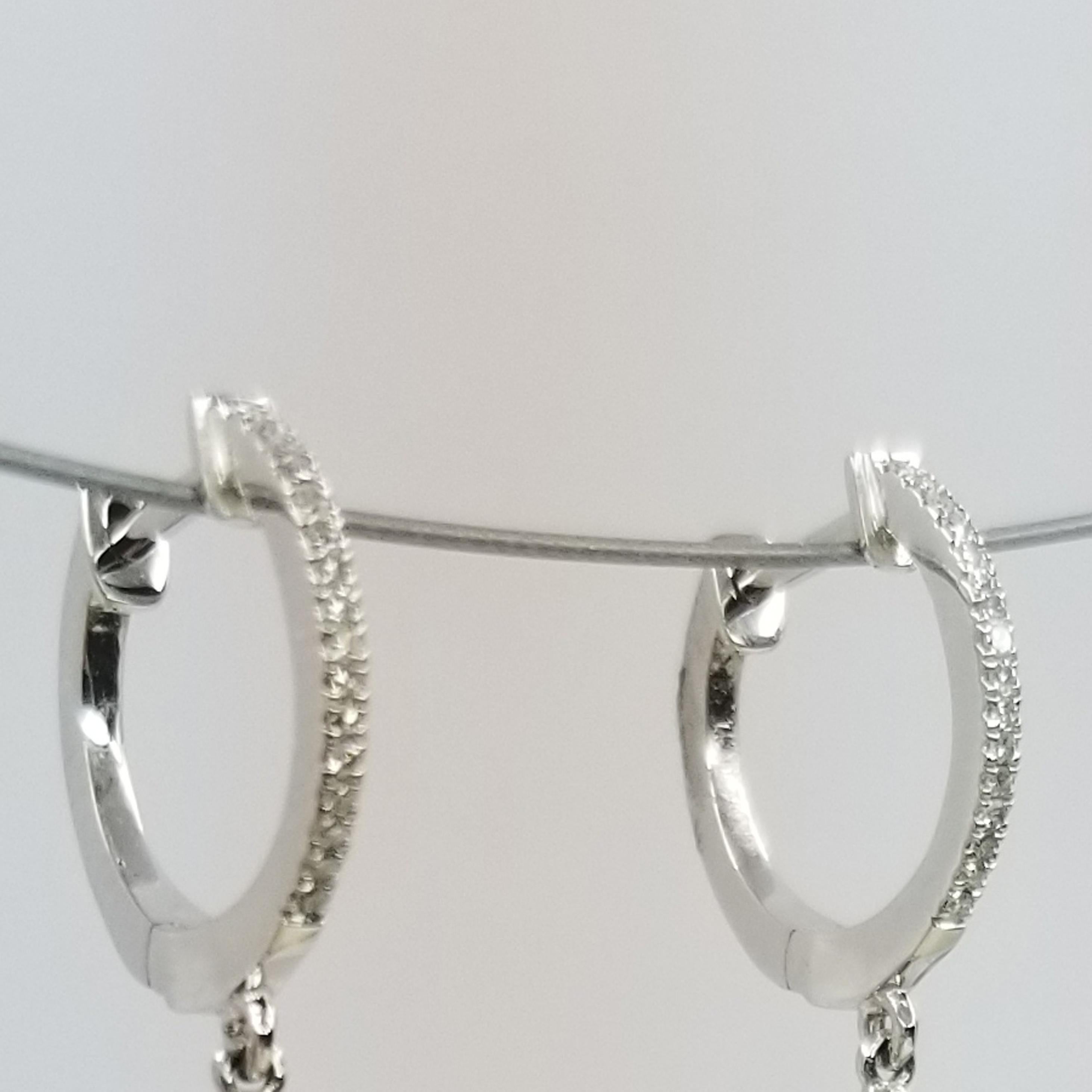 Round Cut Opal and Diamond Drop Earrings