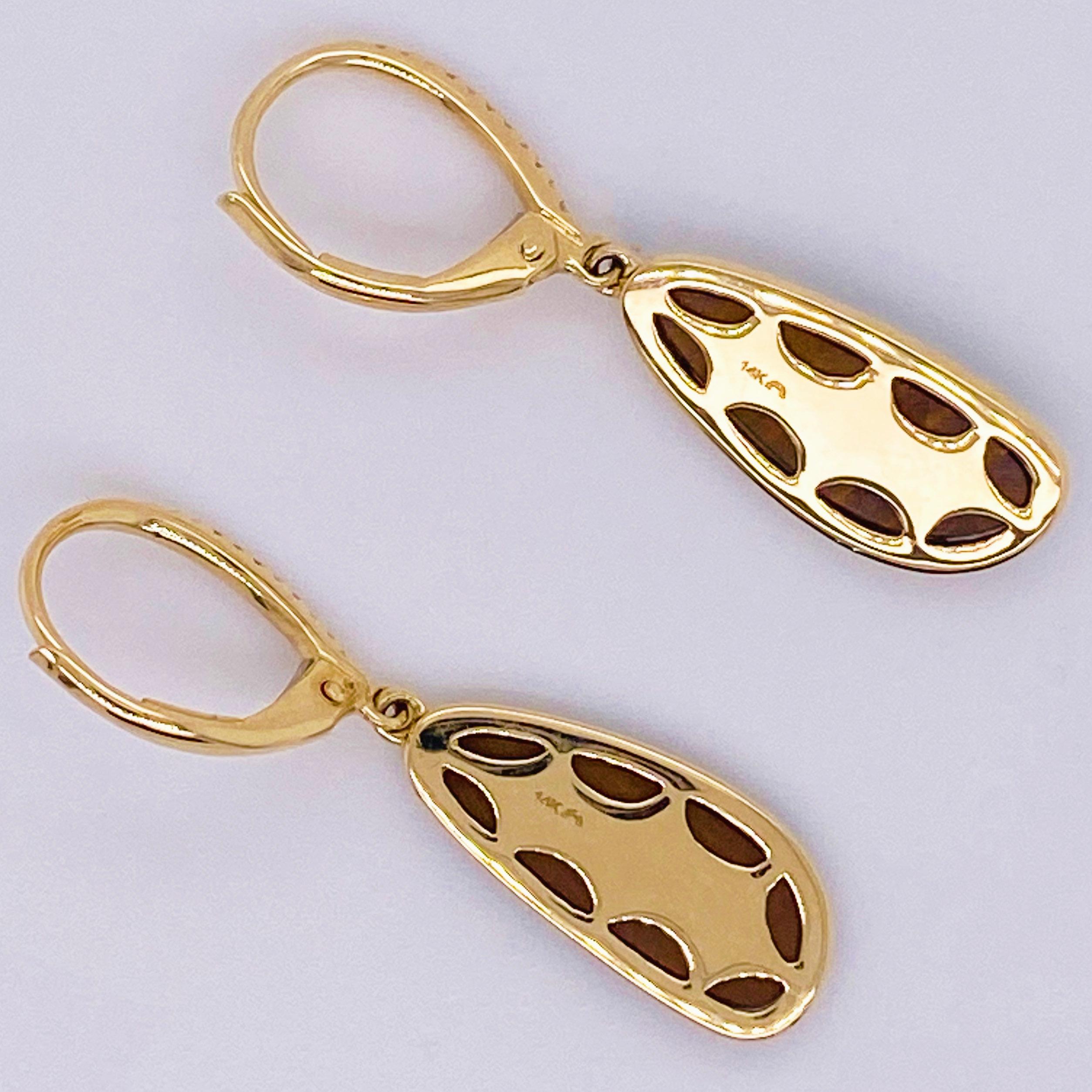 Donna Orecchini con diamanti e opale, pendenti, oro 14 carati, opale blu, orecchino pendente, goccia in vendita