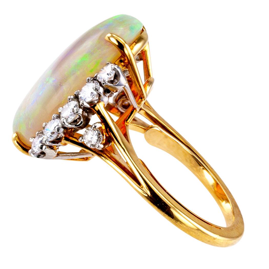 Opal Diamond Gold Cocktail Ring 1