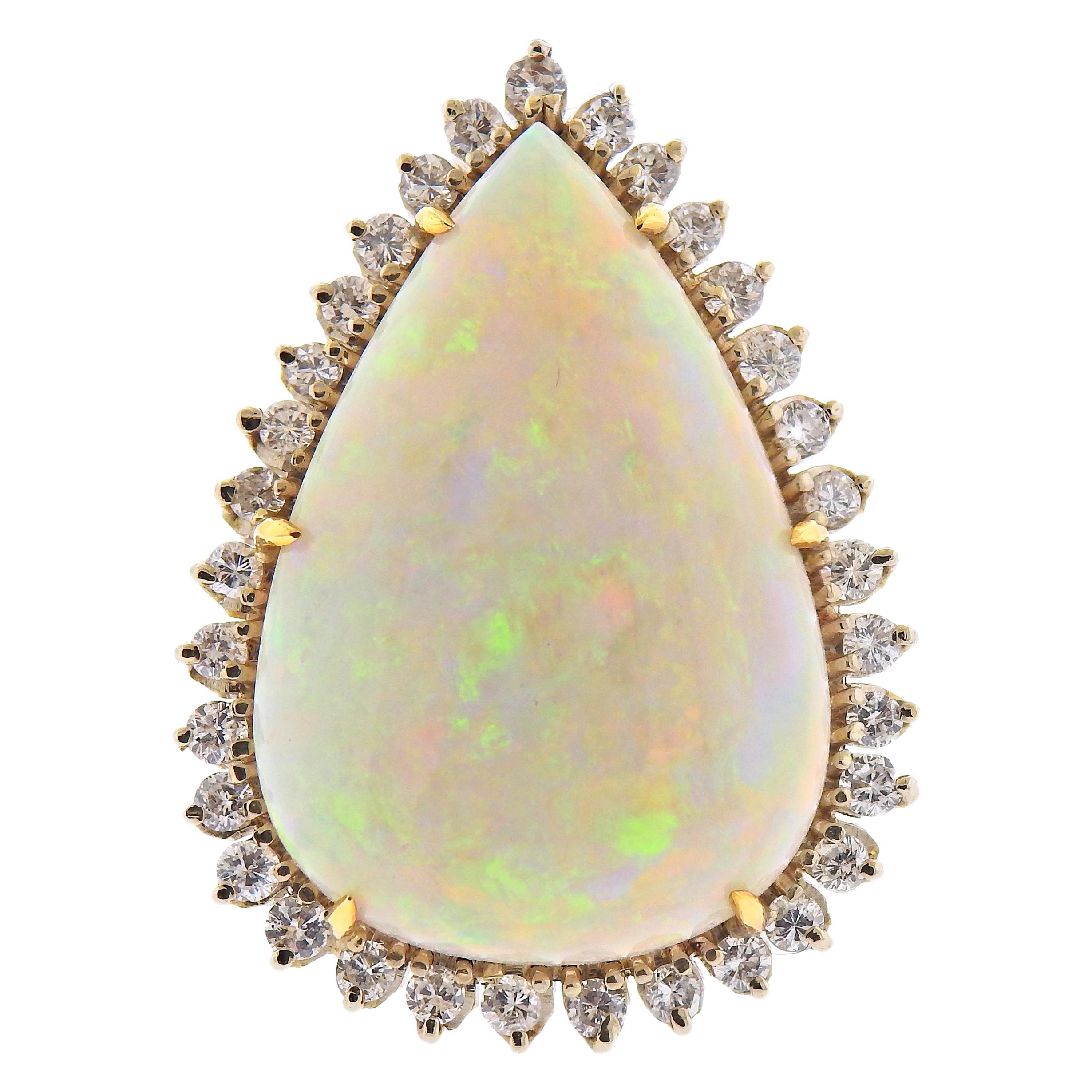 Opal-Diamant-Cocktailring aus Gold
