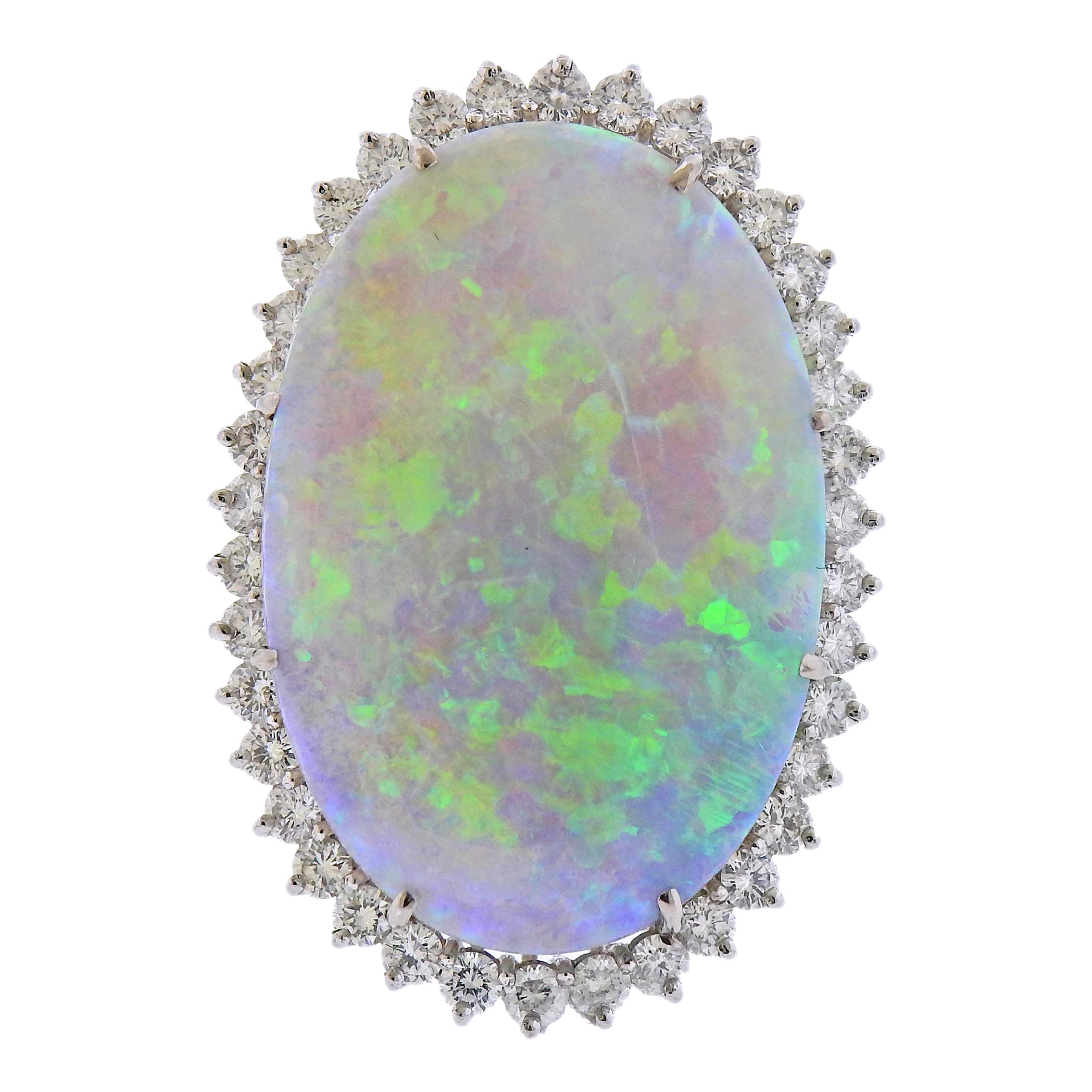 Opal Diamond Gold Cocktail Ring For Sale