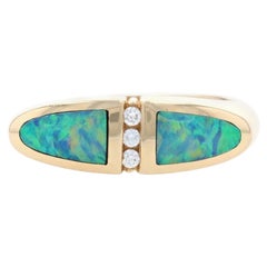 Opal & Diamond Kabana Ring, 14k Yellow Gold Women's