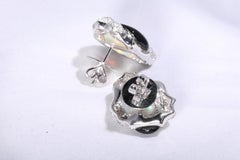 Opal Diamond Onyx Earrings