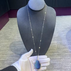 Opal & Diamond Pendant Necklace