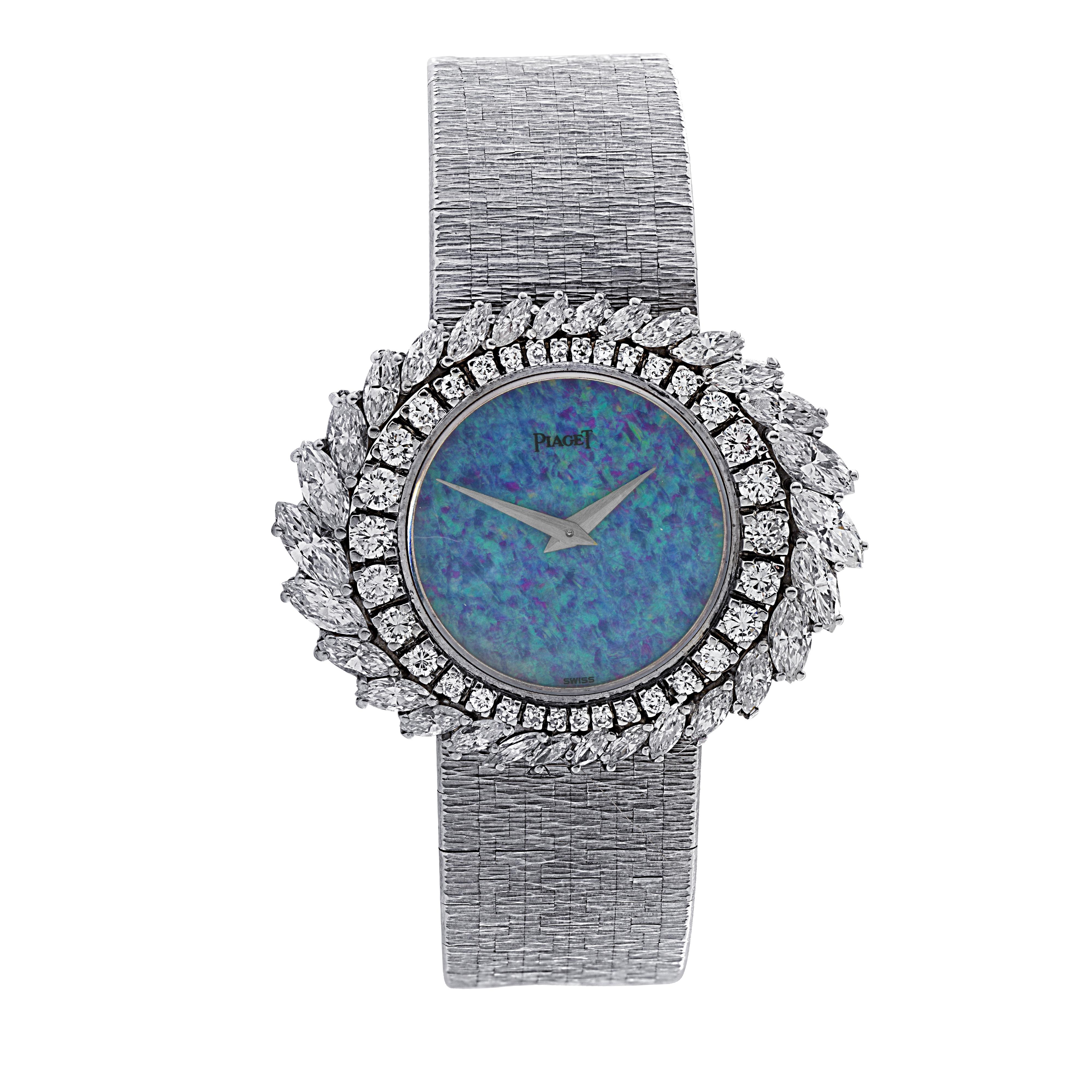 Marquise Cut Opal and Diamond Piaget Watch, circa 1970s