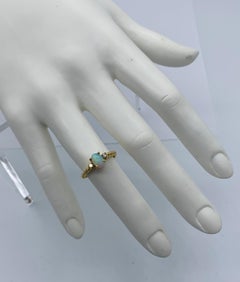 Opal Diamond Ring 14 Karat Gold Antique Wedding Engagement Stacking Ring