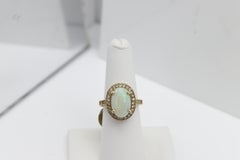 Opal-Diamant-Ring Circa 1960er 14k Gelbgold Vintage Opal-Schmuck