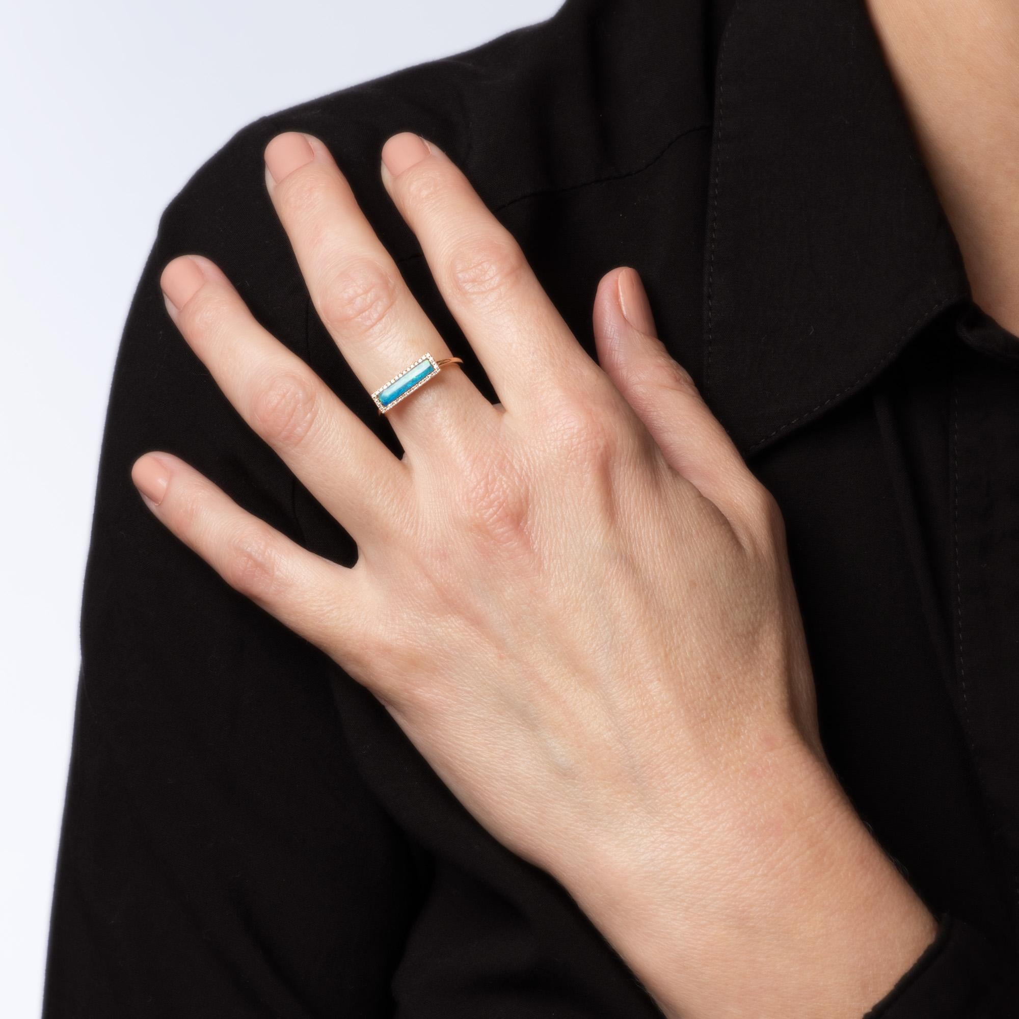 Women's Opal Diamond Ring East West Sz 7 Estate Fine Jewelry 14k Rose Gold Band For Sale