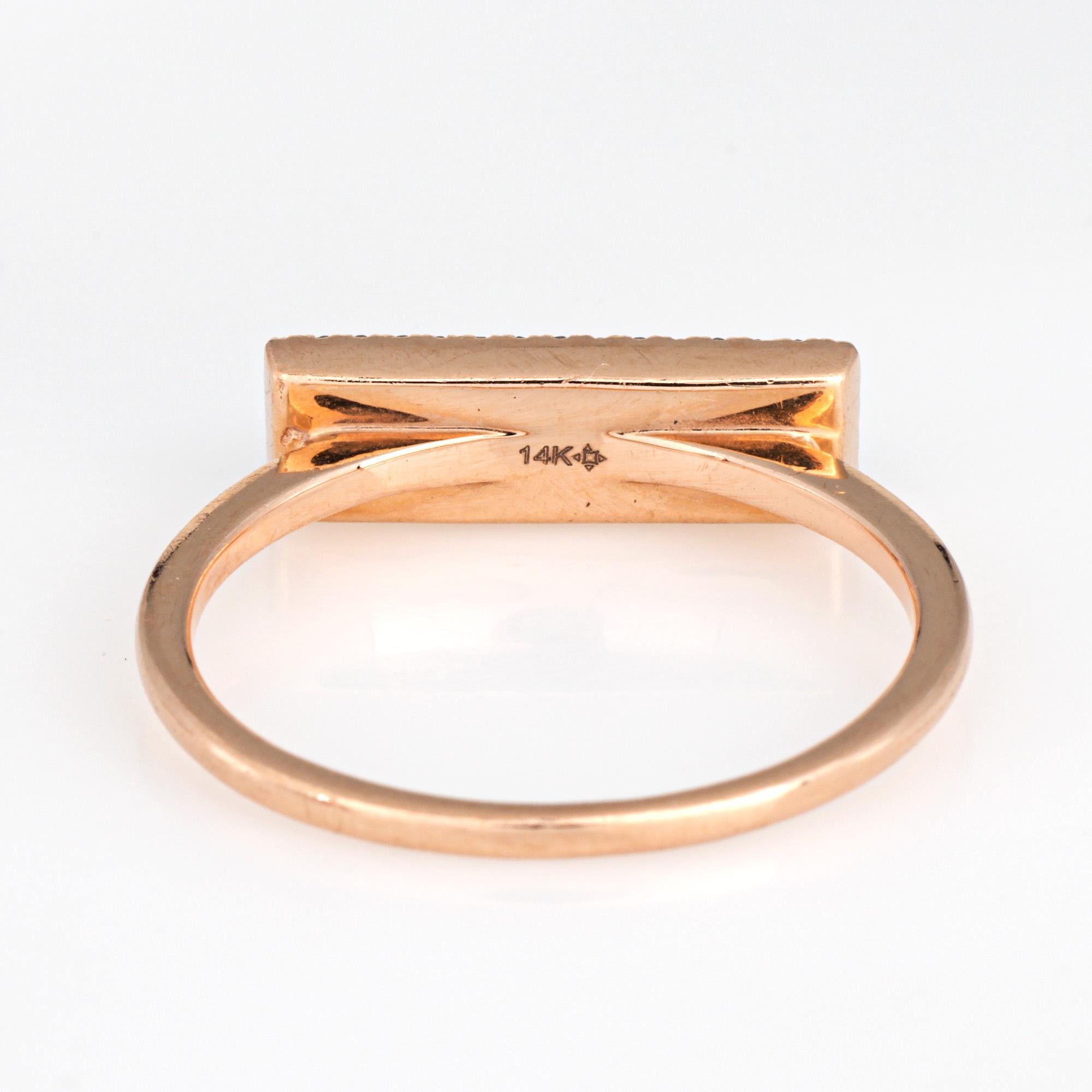 Opal Diamond Ring East West Sz 7 Estate Fine Jewelry 14k Rose Gold Band For Sale 1