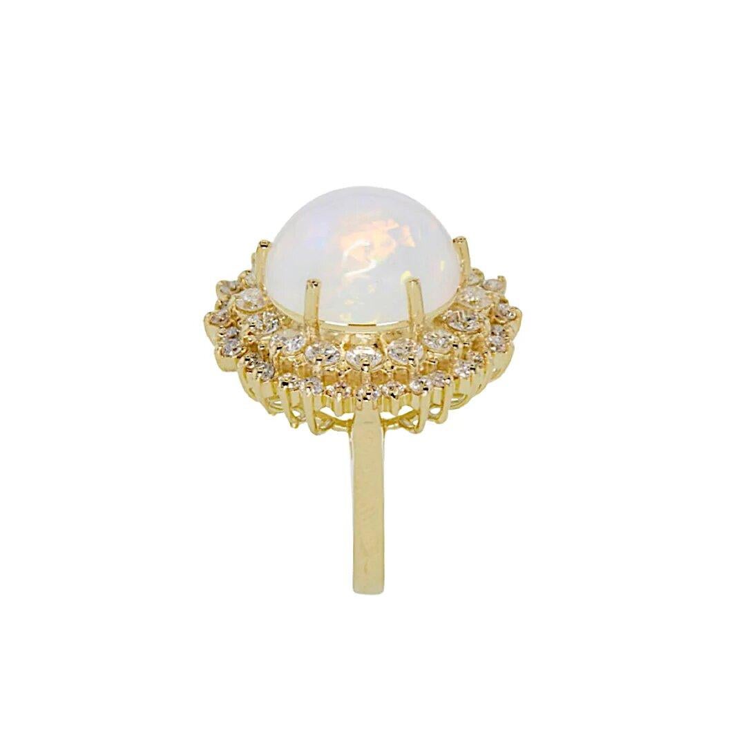 Opal-Diamant-Ring (Rundschliff) im Angebot