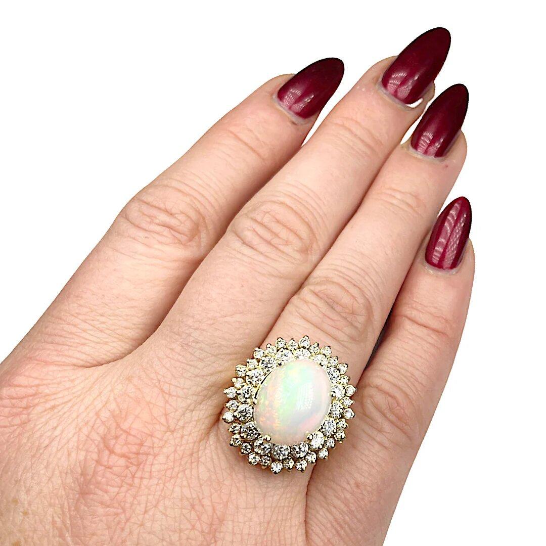 Opal-Diamant-Ring im Zustand „Hervorragend“ im Angebot in Salt Lake Cty, UT