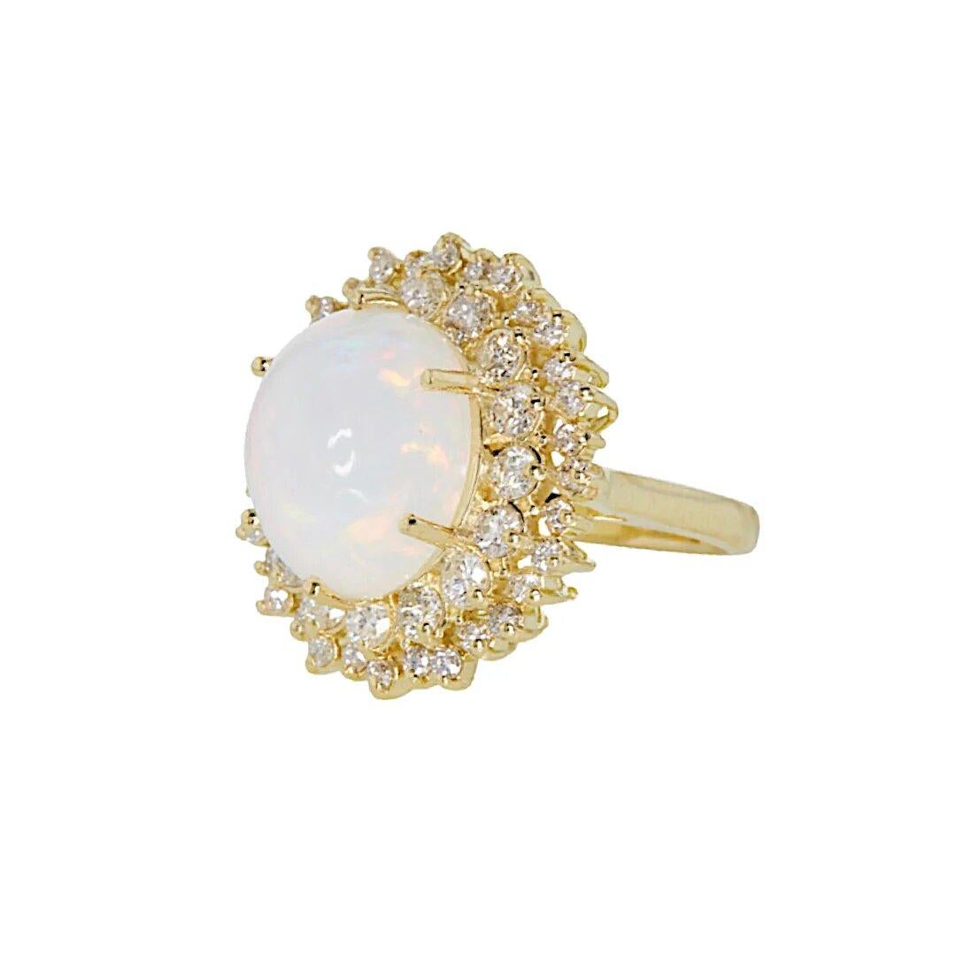 Opal-Diamant-Ring Damen im Angebot