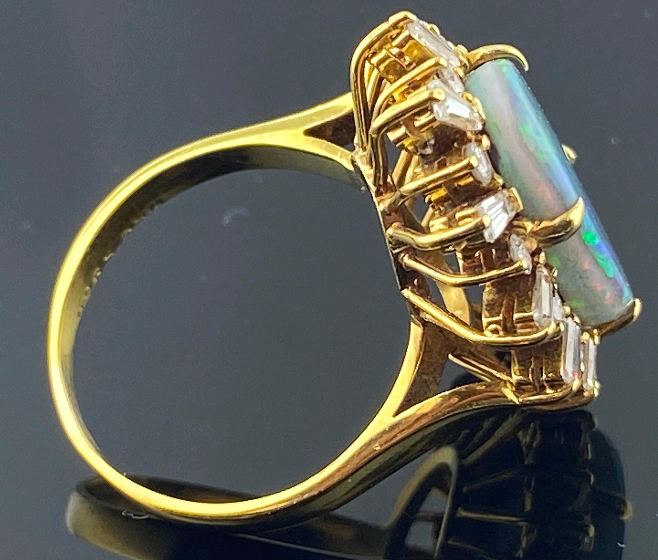 Opal and Diamond Ring in 18 Karat Yellow Gold 1