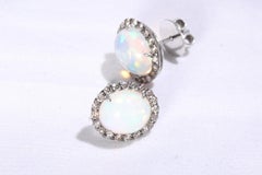 Opal Diamond Stud Earrings