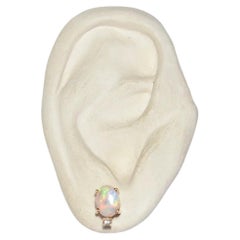 Vintage Opal Diamond Stud Earrings