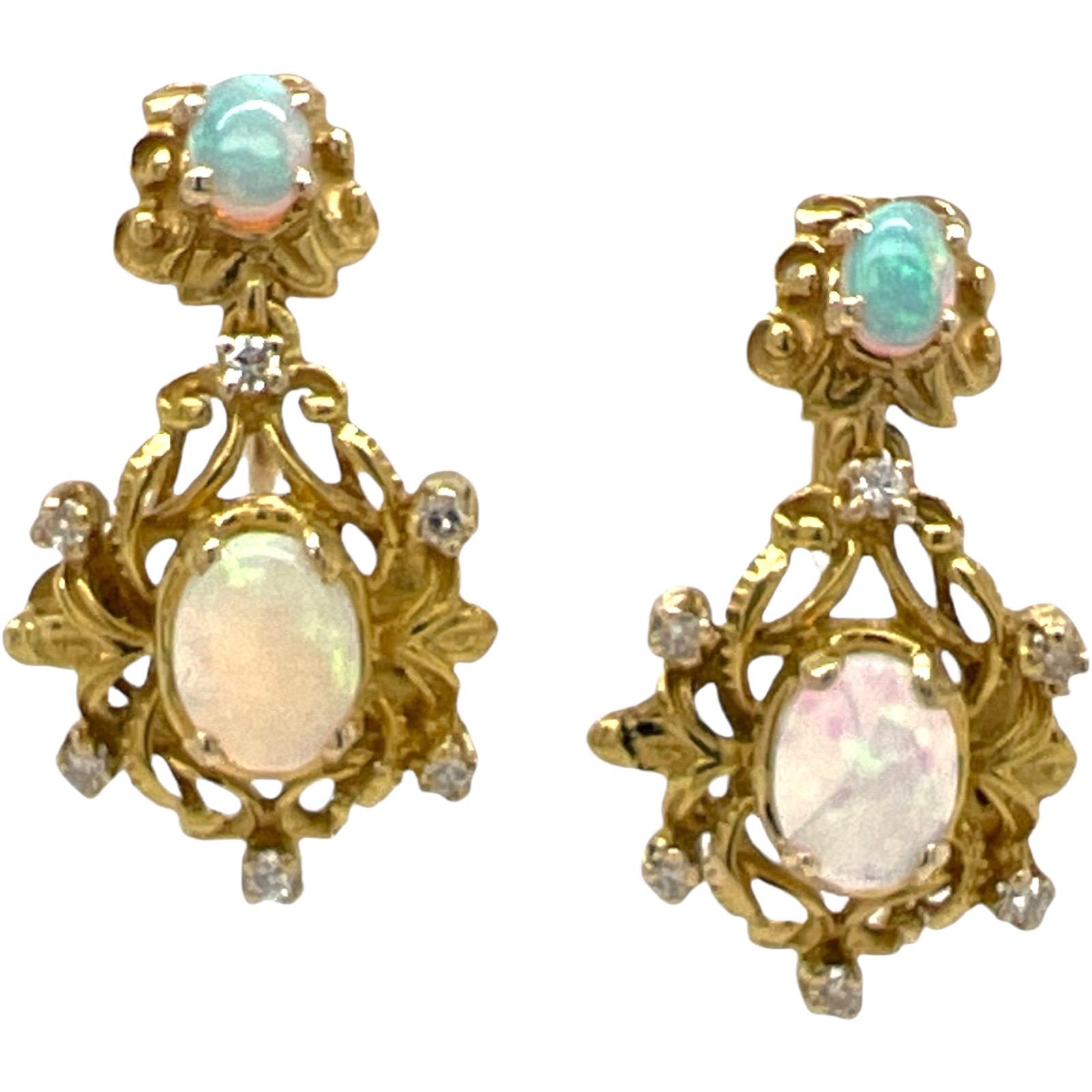 vintage opal drop earrings