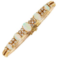 Opal Diamond Yellow Gold Bracelet