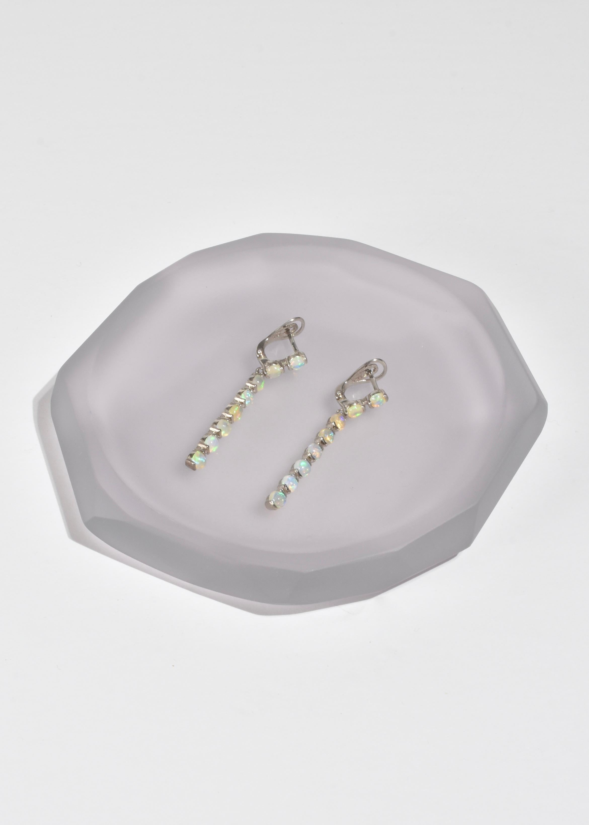 Cabochon Opal Drop Earrings
