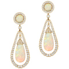 Goshwara Opal Drop And Diamond Earrings