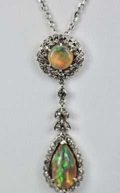 Opal Drop Necklace 14K