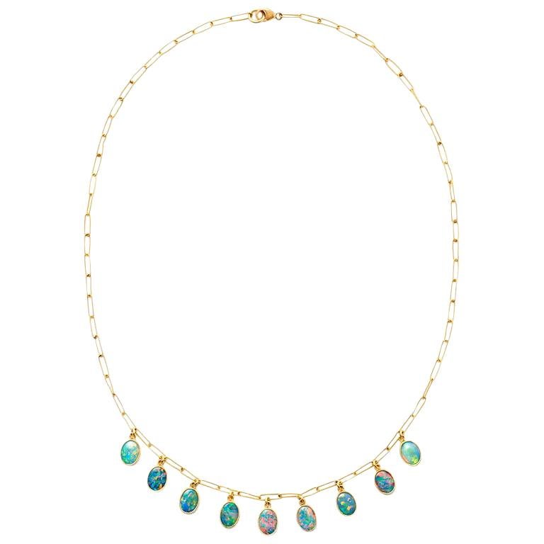 Opal Drop Necklace For Sale at 1stDibs