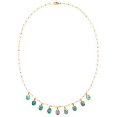 Opal Drop Necklace + Opal Drop Oyster Earrings