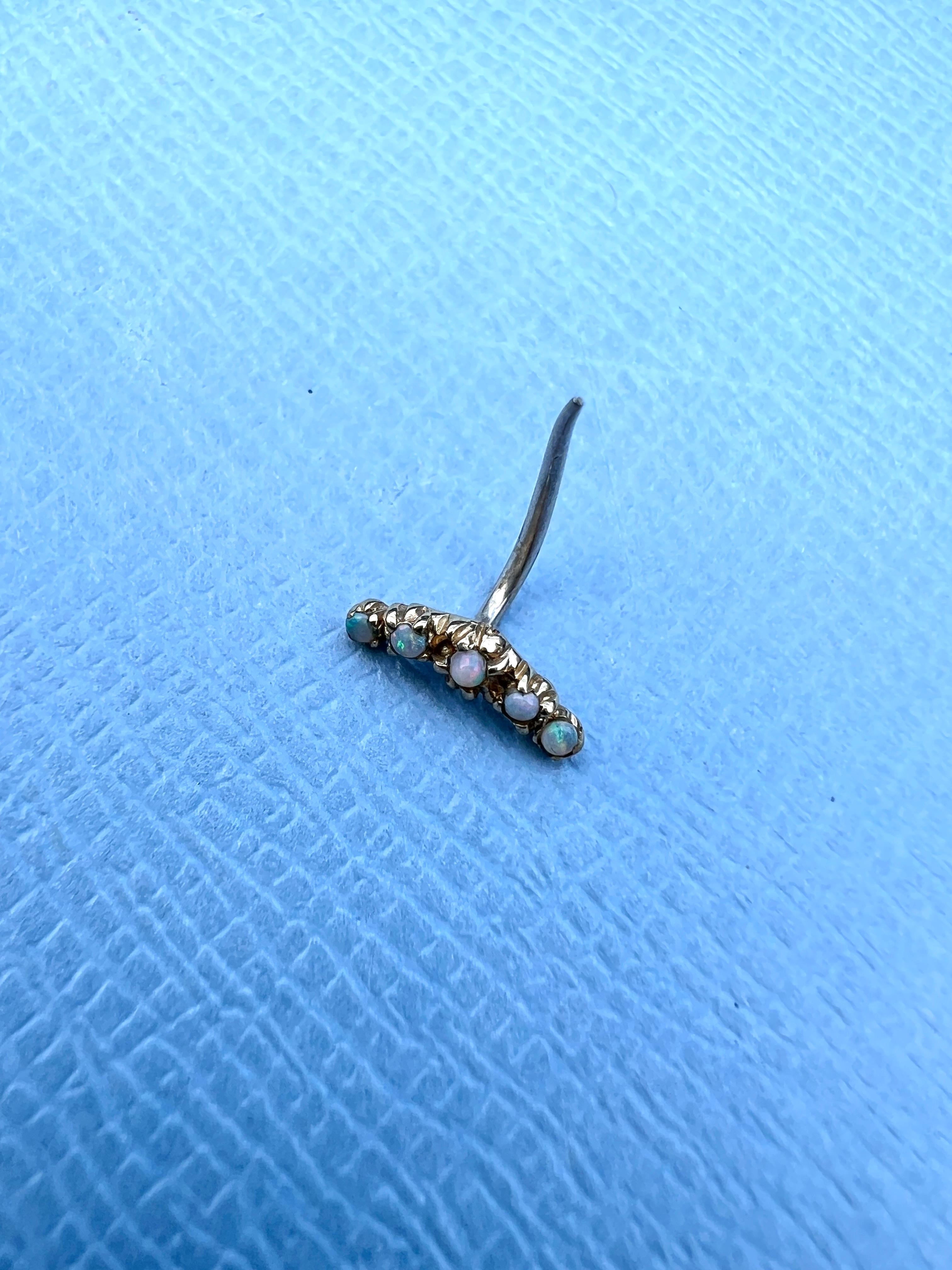 Opal-Ohrring Halbmond Gold Silber Gold Silber 6