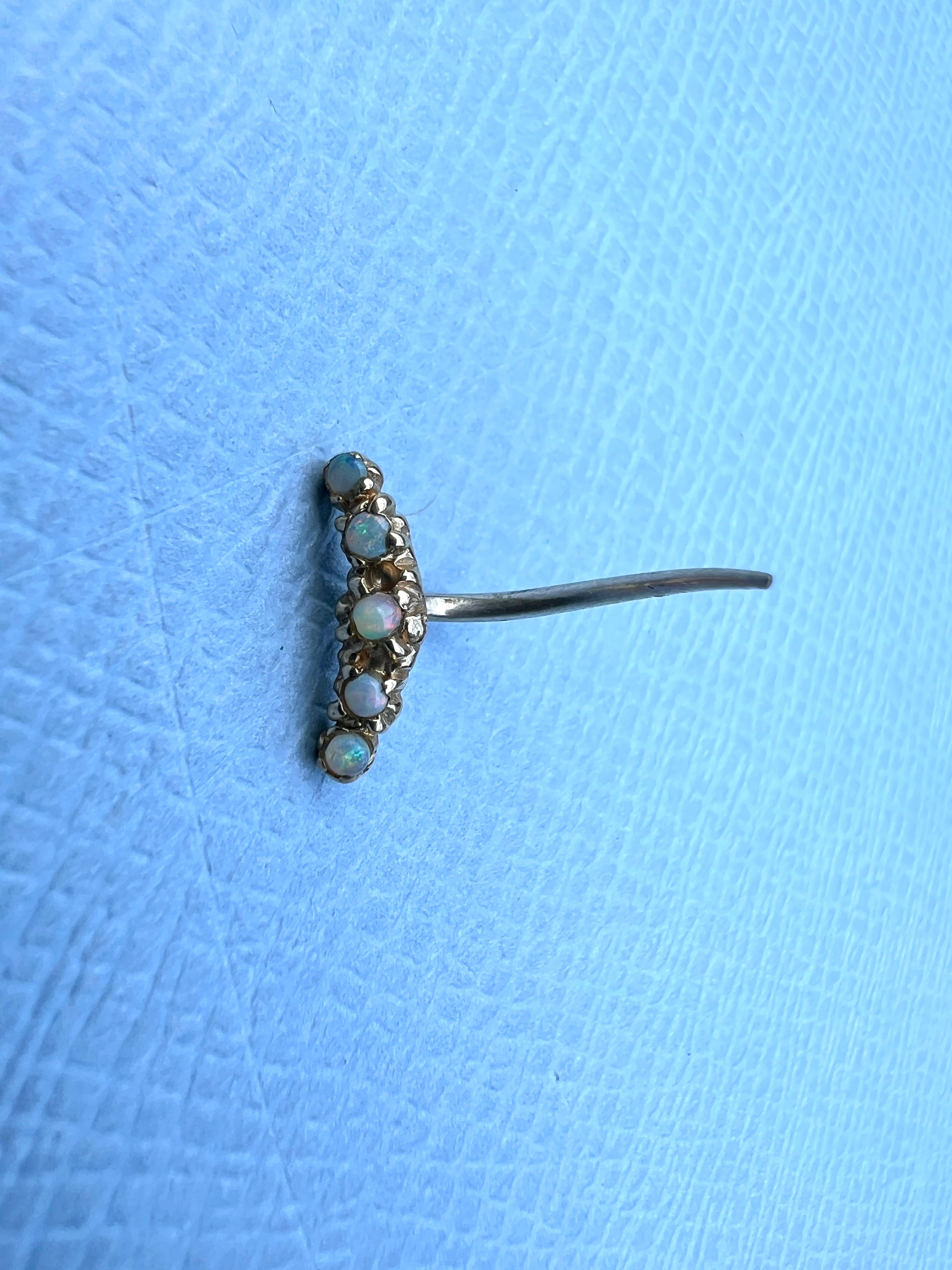 Opal-Ohrring Halbmond Gold Silber Gold Silber 2