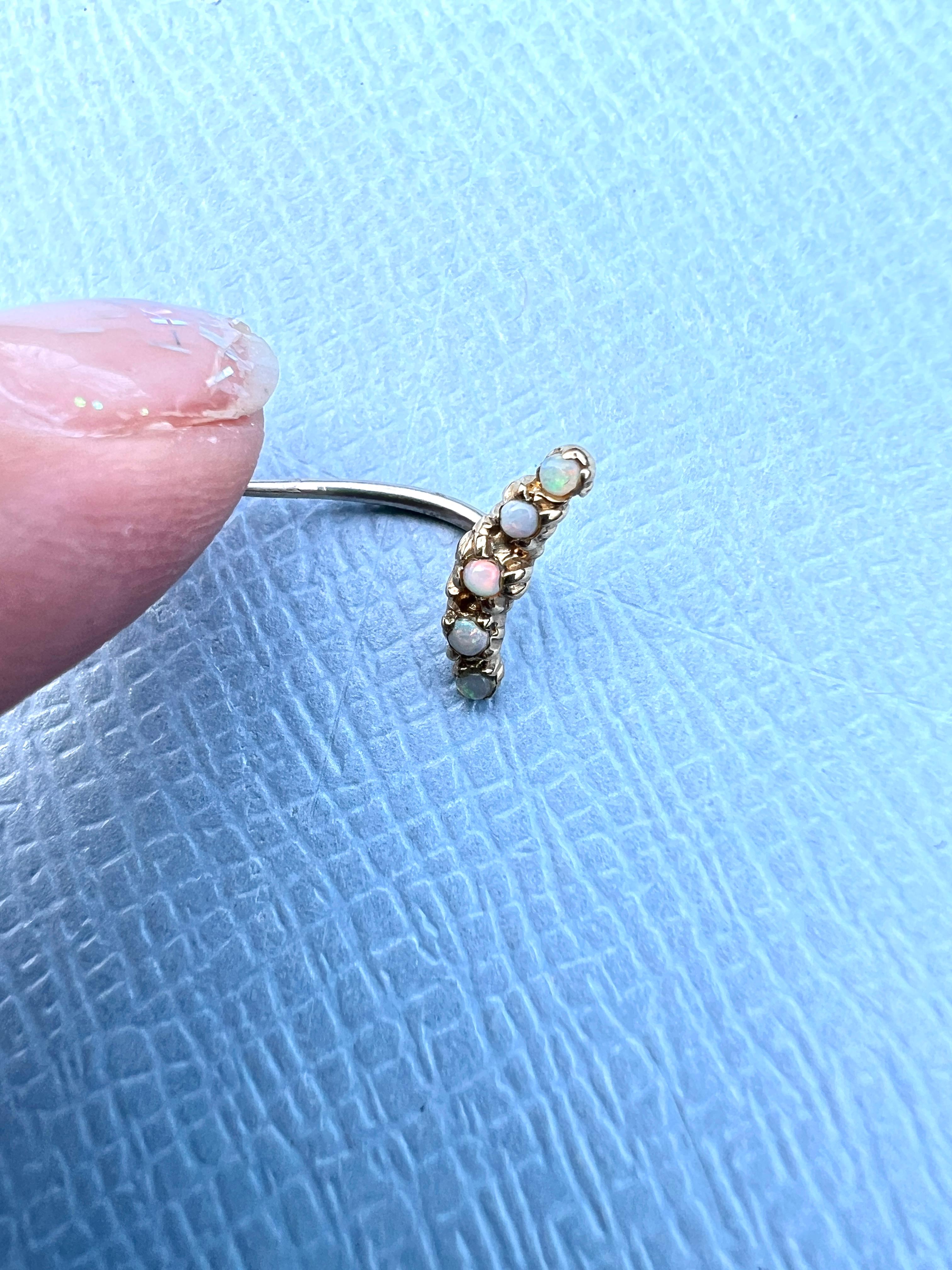 Opal-Ohrring Halbmond Gold Silber Gold Silber 3