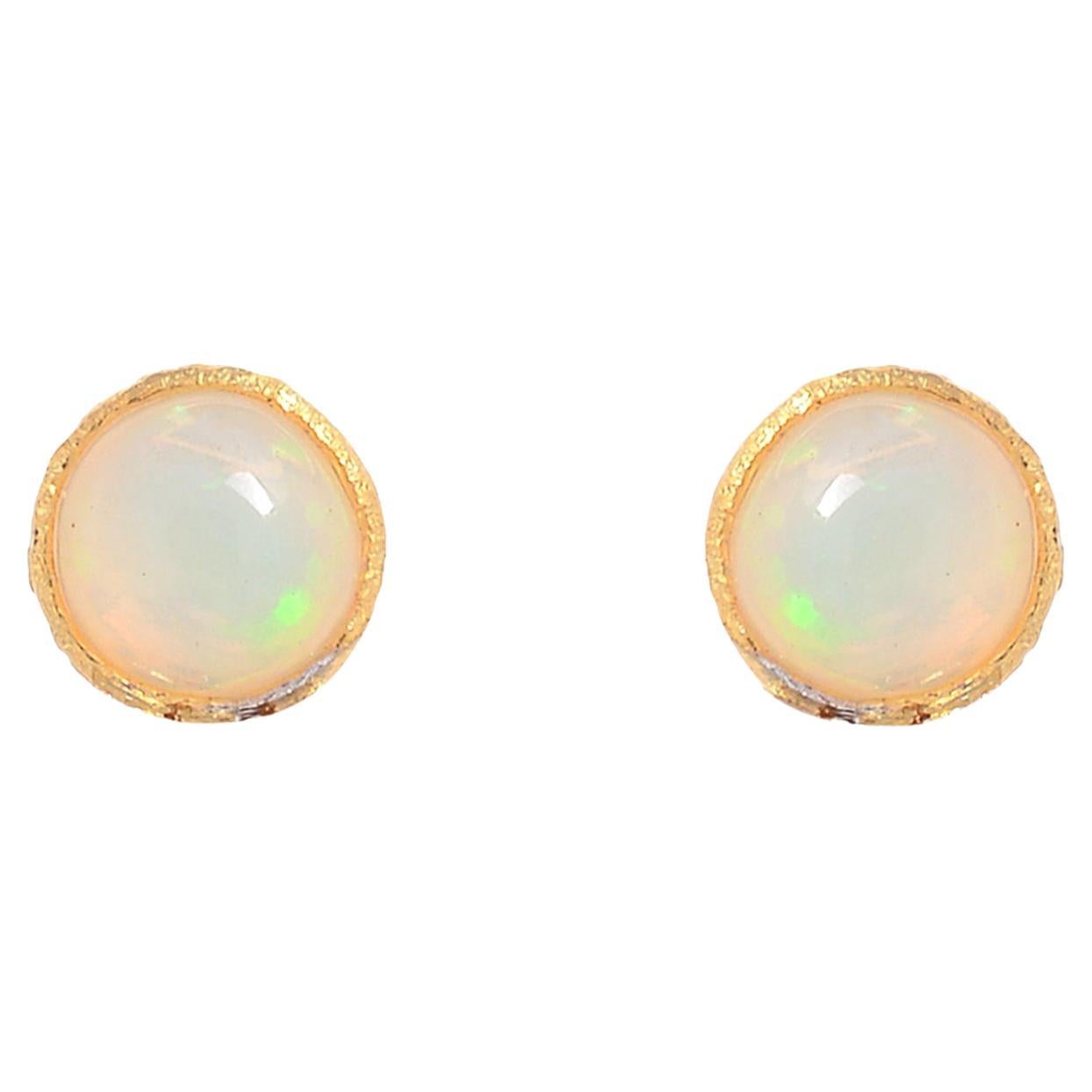 18k gold 0.58cts Opal Earring