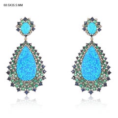 Opal Emerald Diamond Earrings