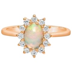 Opal Engagement Ring, Fire Opal Ring, Opal Wedding Ring, Dainty Opal Ring