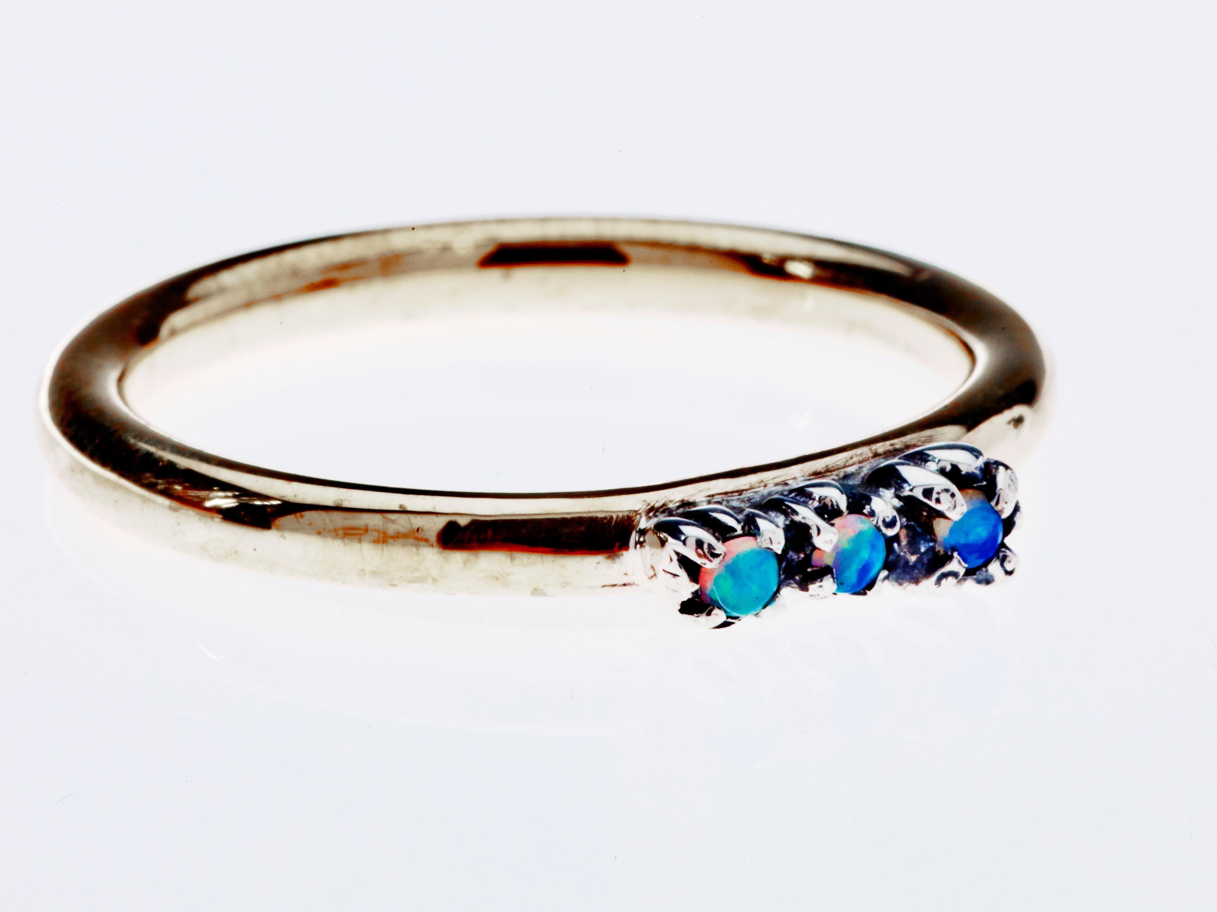 Opal Eternity Stack Ring Gold Band Stackable Bridal J Dauphin

J DAUPHIN 