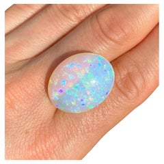 Opalo Etíope 16.94Ct piedra preciosa natural, Cabujón oval, , Certificado GFCO