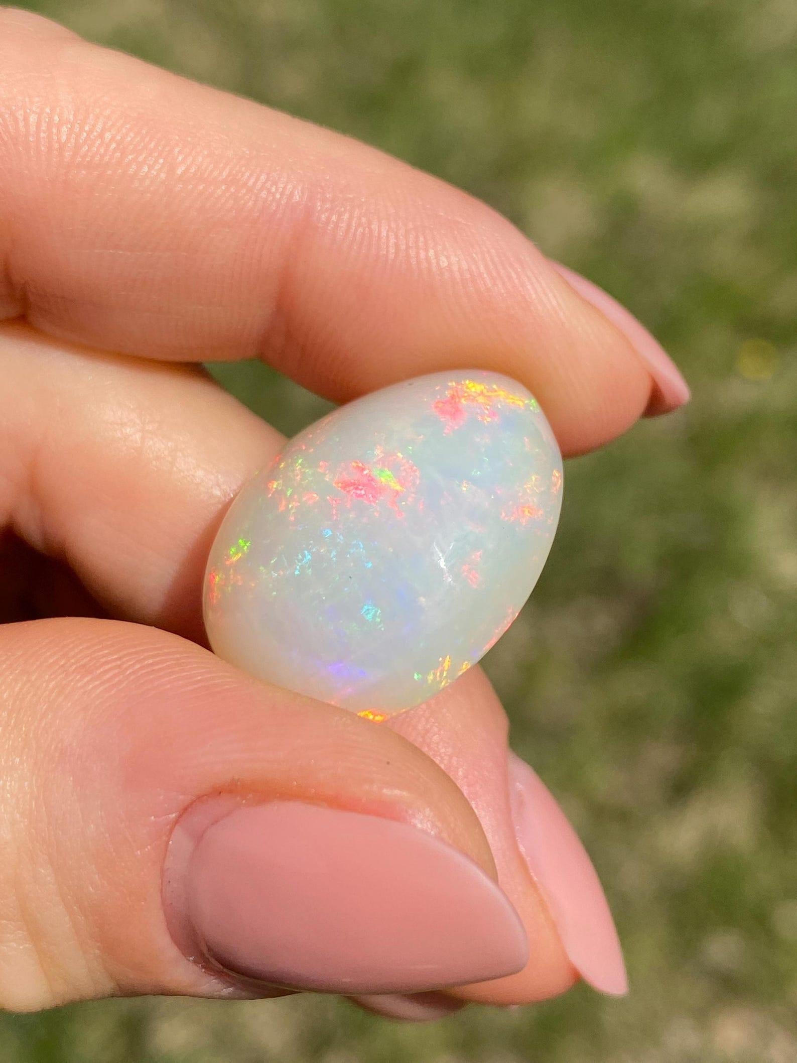 Opal Äthiopien 25,49Ct natürlichen Edelstein, Oval Cabochon, Äthiopien, GFCO zertifiziert im Angebot 4