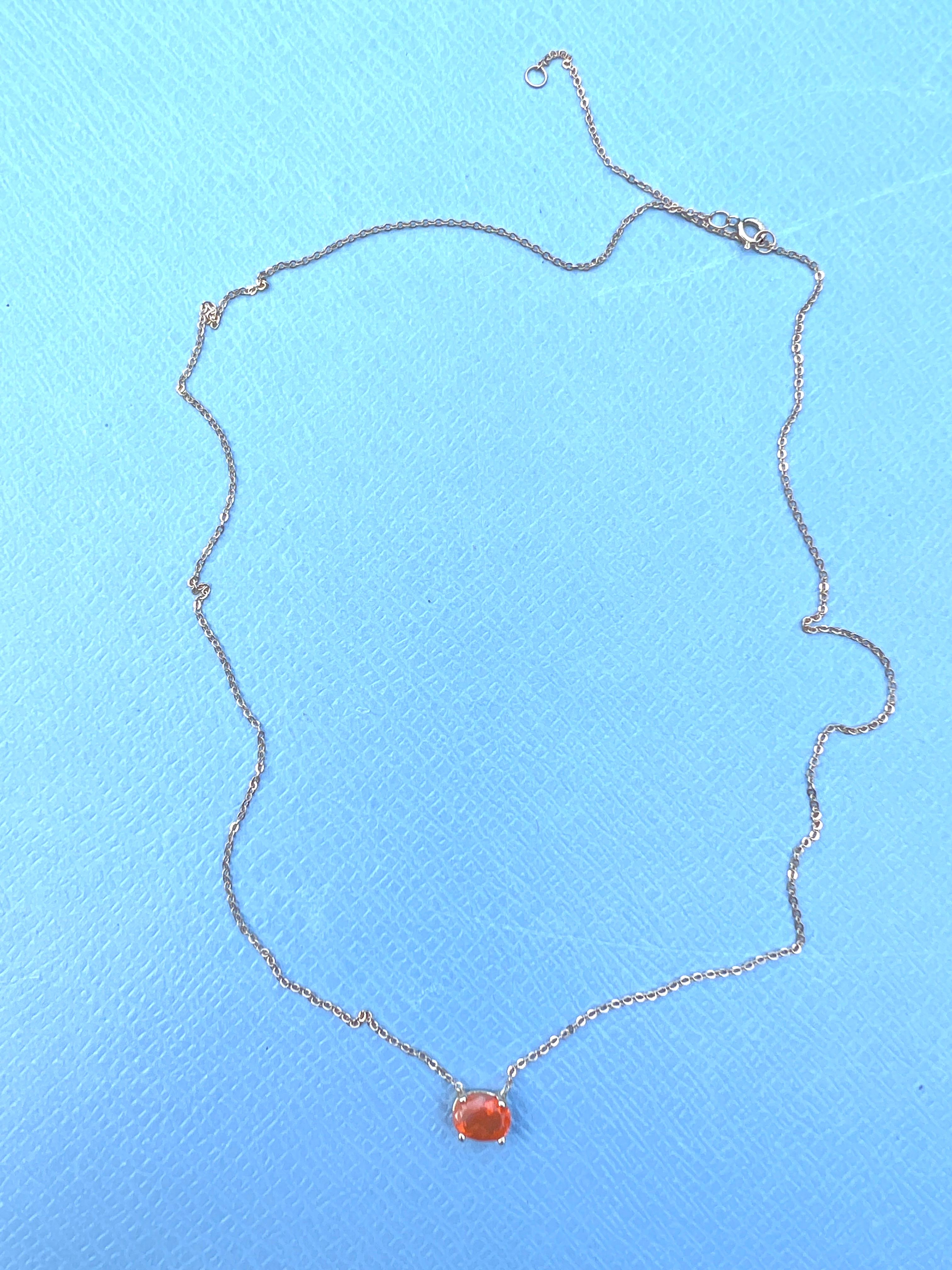Women's Opal Fire Gold Chain Necklace Choker Rainbow Reflections