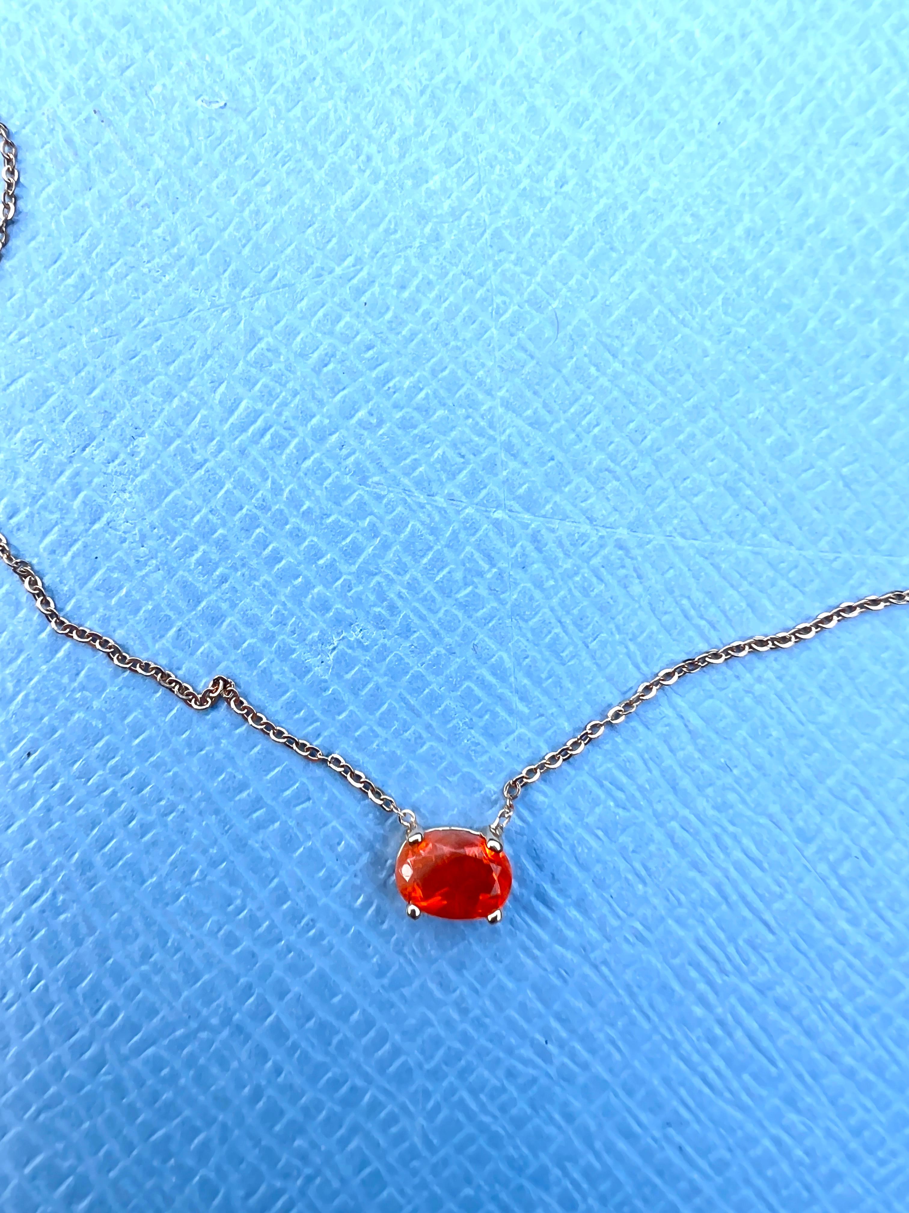 Opal Fire Gold Chain Necklace Choker Rainbow Reflections 1