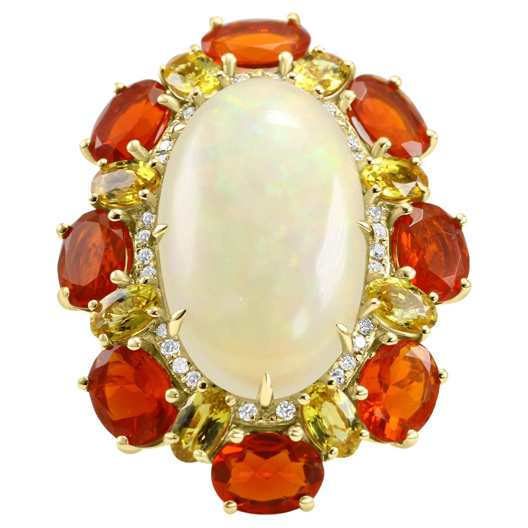 Fire Opal Fashion Rings