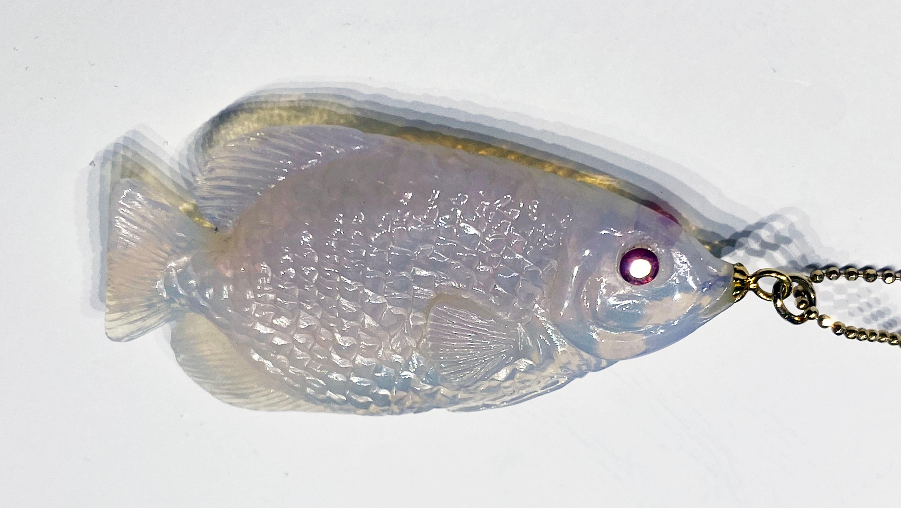 Opal Fish Pendant For Sale 1