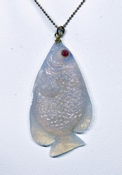 Opal Fish Pendant