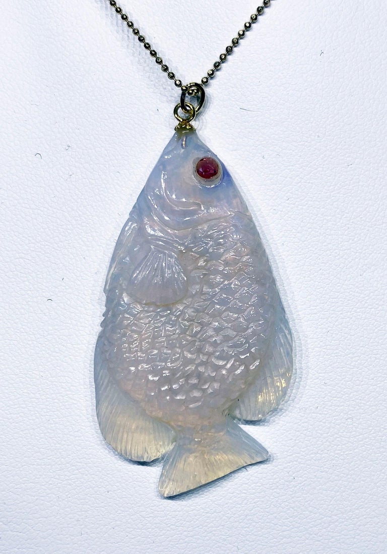 Opal Fish Pendant For Sale at 1stDibs